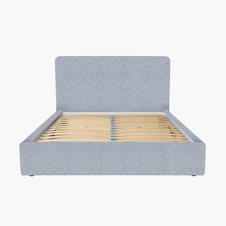 Кровать Cozy 160х200 серого цвета в обивке из рогожки с подъёмным механизмом