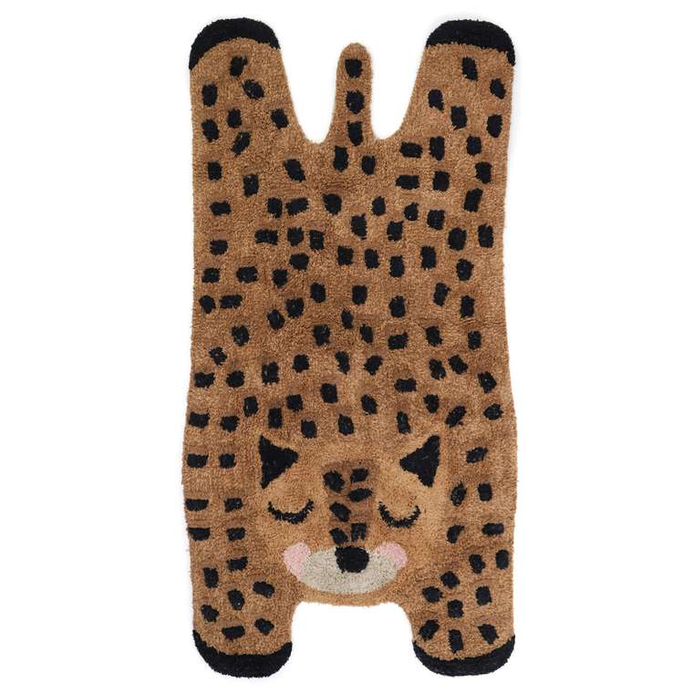 Ковер Little Cheetah 65х125 черно-бежевого цвета