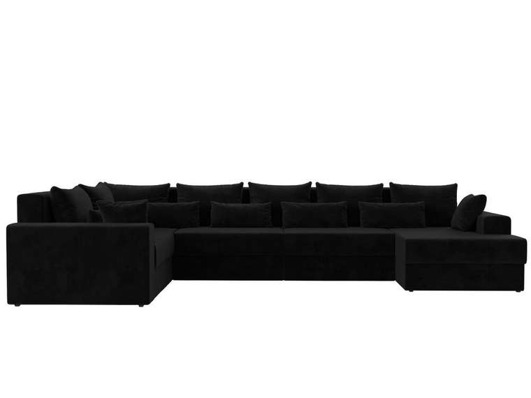 Угловой диван-кровать Майами черного цвета правый угол