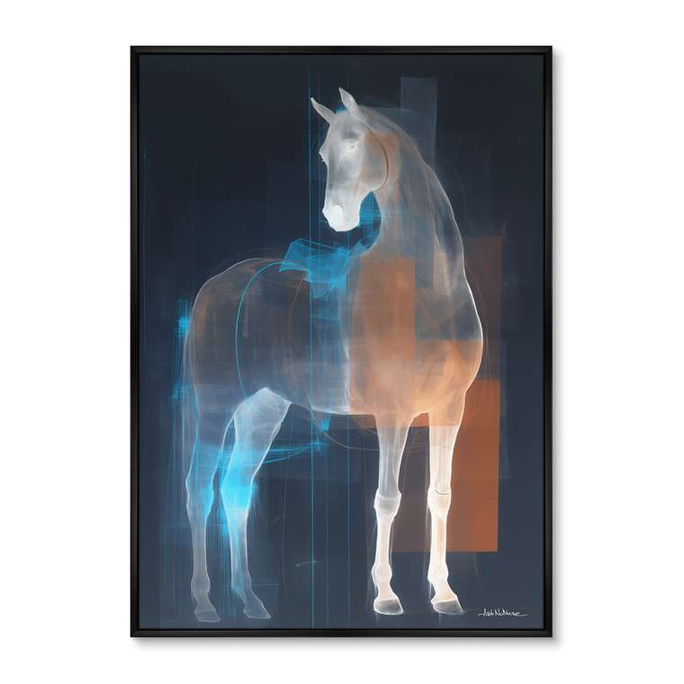 Репродукция картины Horses in a color glow, No 1, 2024г.