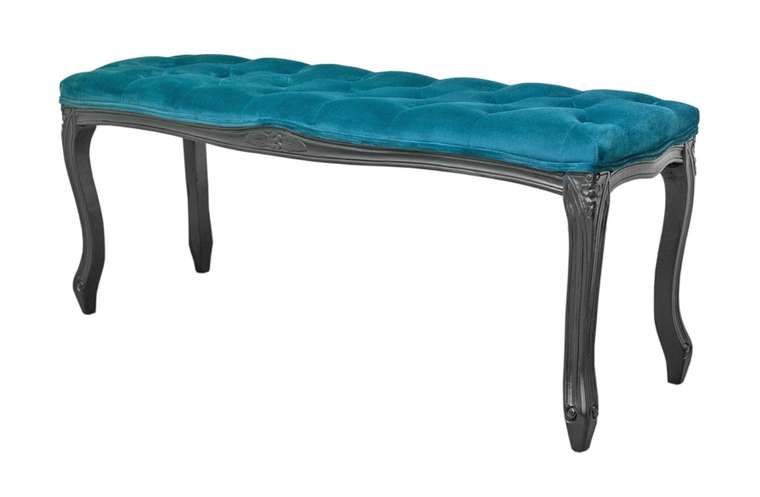 Оттоманка Kina narrow blue+black с голубой обивкой