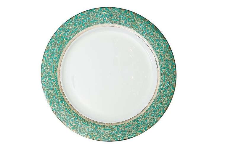 Обеденная тарелка с бирюзовым орнаментом