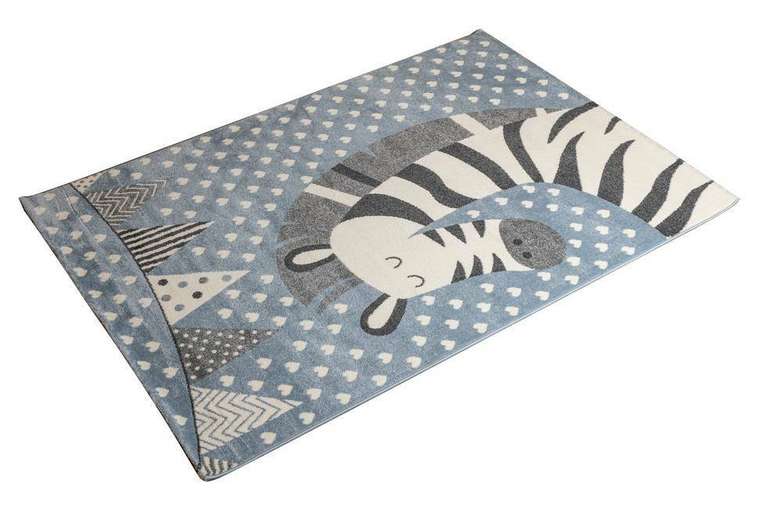Детский ковер Norr Kids Zebra 200х290 серо-голубого цвета
