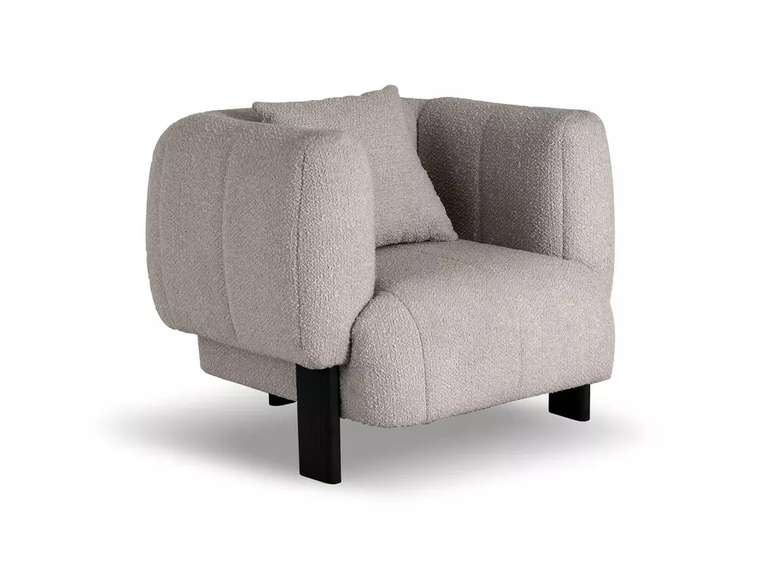 Кресло Cassis серо-бежевого цвета с черными ножками 