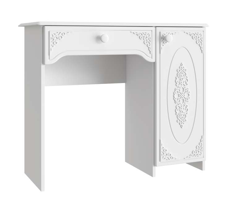 Комплект туалетный стол с зеркалом белого цвета