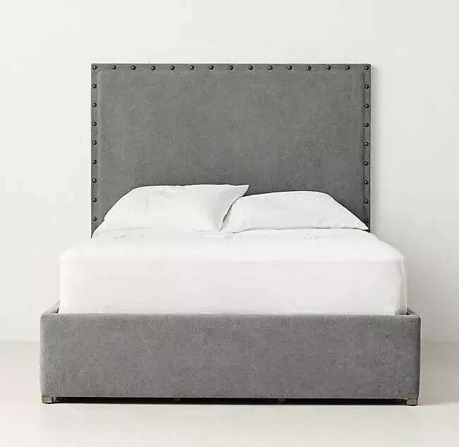 Кровать Axel Tall Storage 180x200 серого цвета