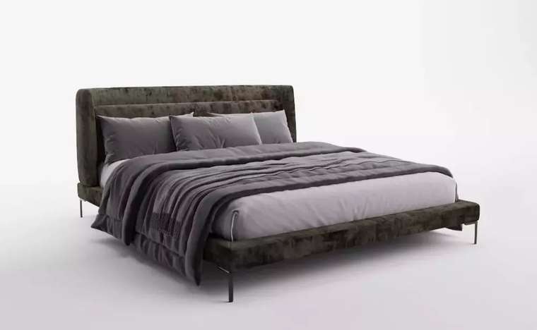 Кровать Blanche 180х200 темно-коричневого цвета без подъемного механизма