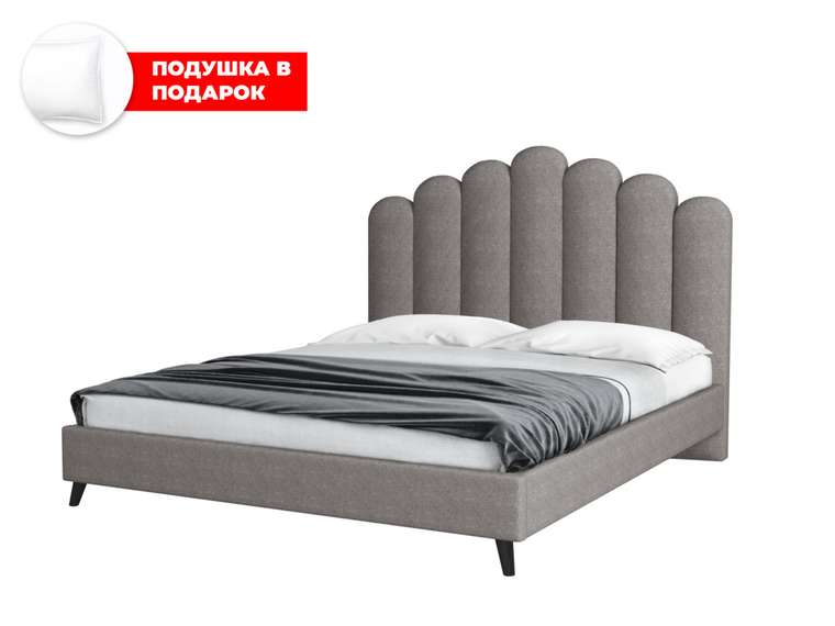 Кровать Lixano 180х200 серого цвета с подъемным механизмом