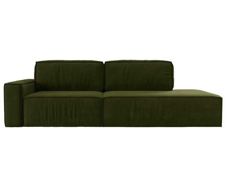 Прямой диван-кровать Прага модерн зеленого цвета подлокотник слева