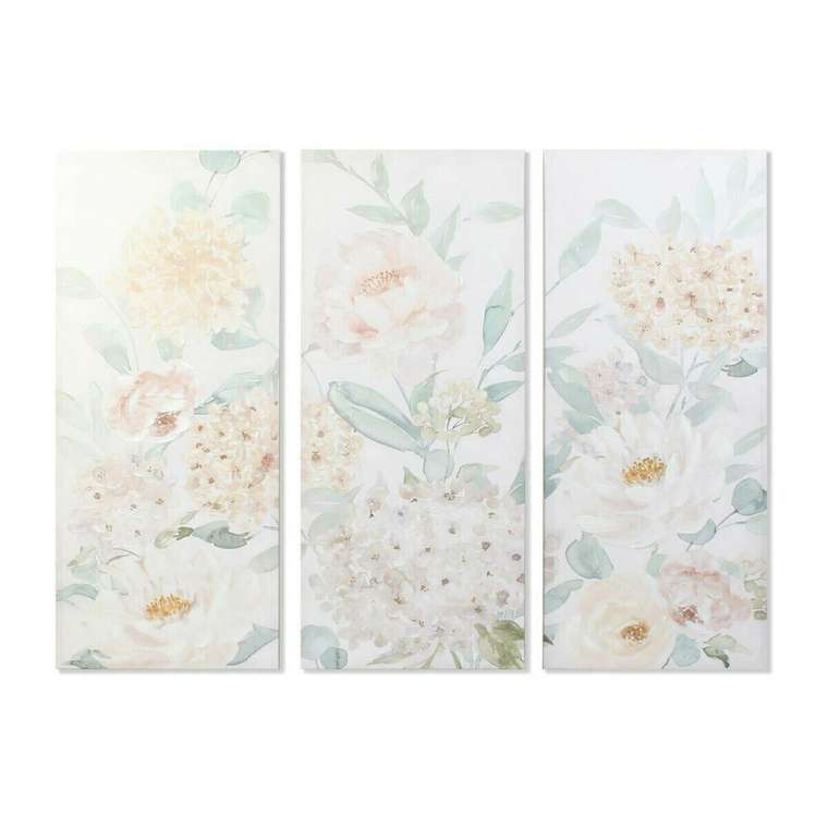 Картина Цветы 55 x 3 x 135 cm Shabby Chic (3 Предметы)