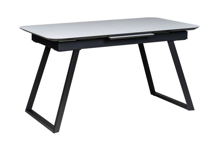 Раздвижной обеденный стол Пеле 120 серо-черного цвета