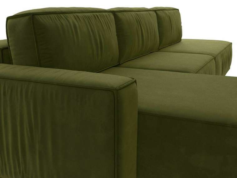 Угловой диван-кровать Прага модерн лонг зеленого цвета левый угол