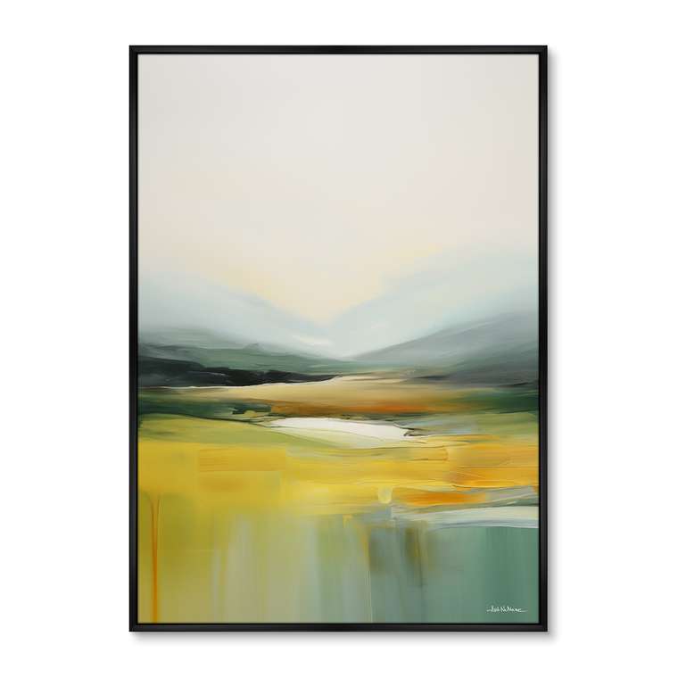 Репродукция картины на холсте Landscape collection, Meadows, No 2, 2024г.