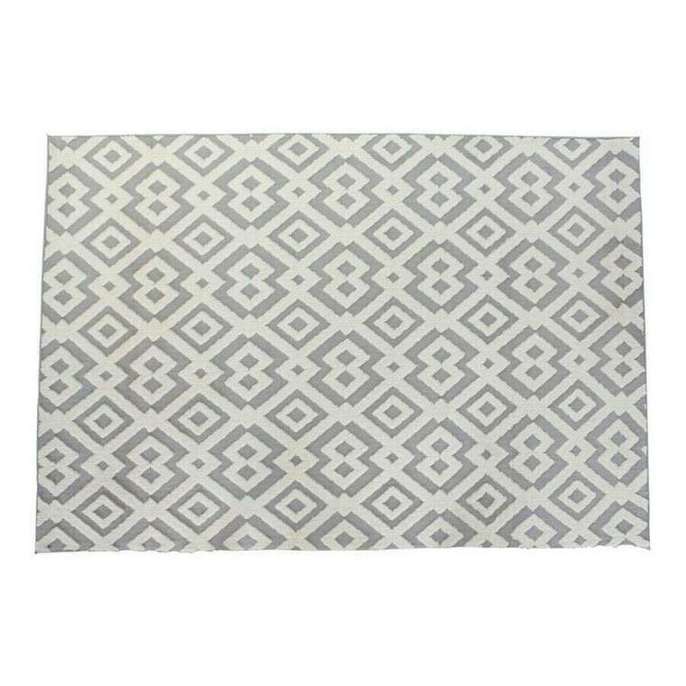 Ковер из полиэстера 160x230 бело-серого цвета