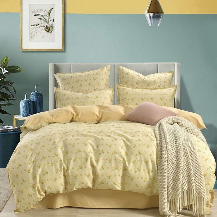 Комплект постельного белья Бони 7Е 160х220 бежево-желтого цвета