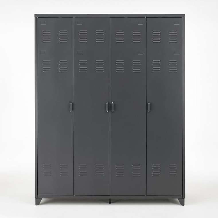 Шкаф Hiba серого цвета с четырьмя дверцами 