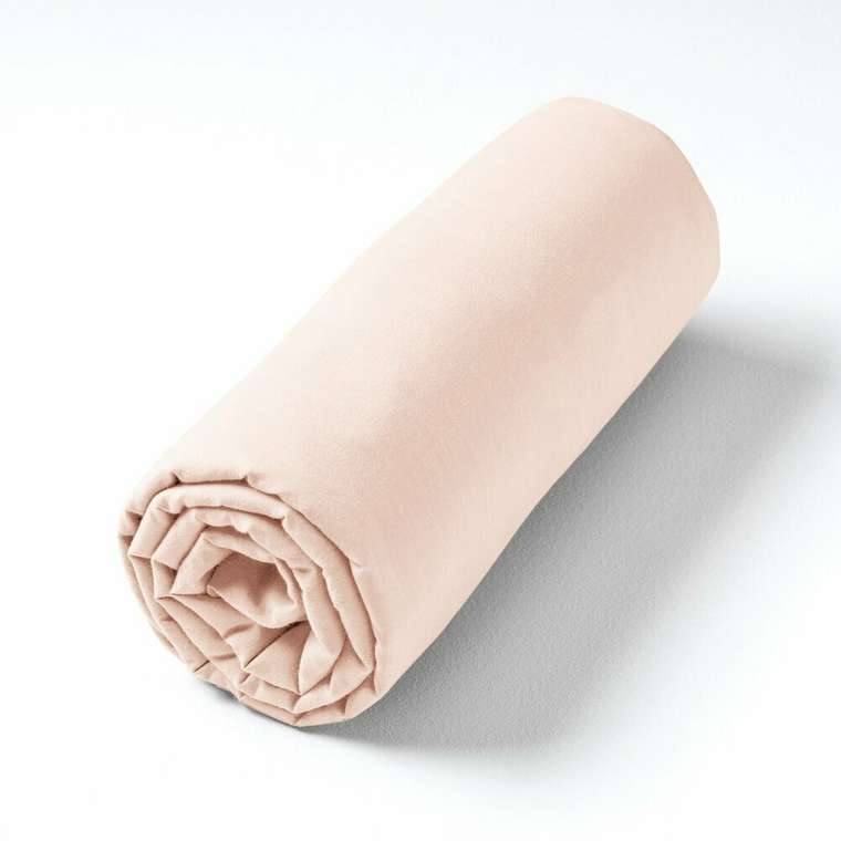 Натяжная простыня из хлопковой вуали Gypse 140x190 светло-розового цвета