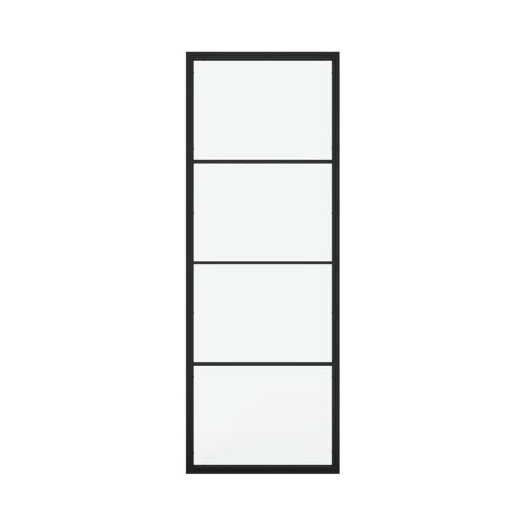 Металлическая перегородка Zonigue 90х220 черного цвета с бесцветным стеклом