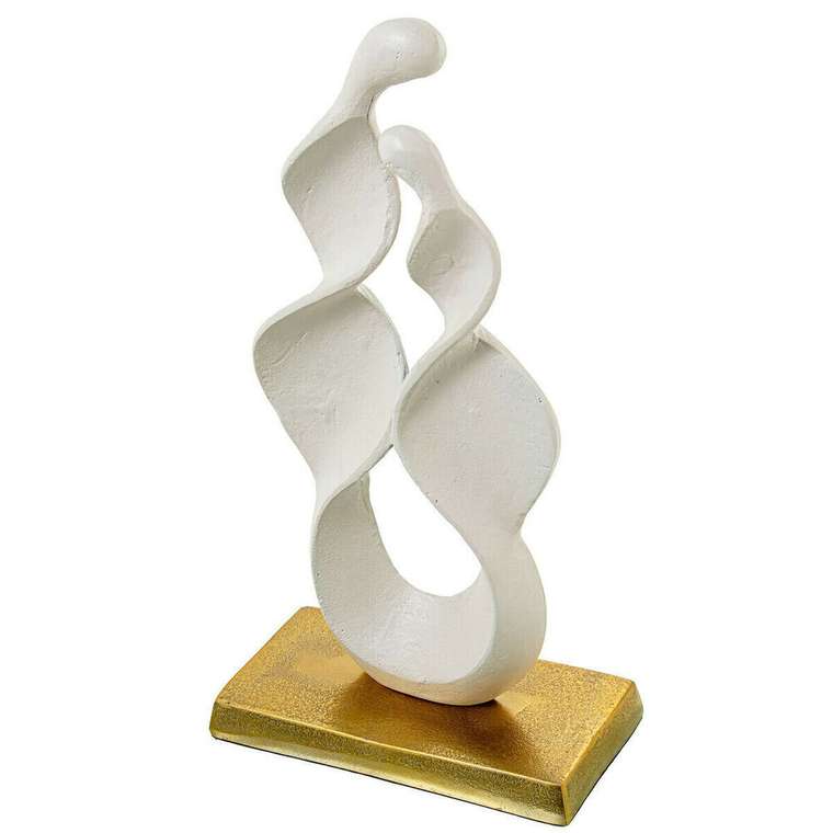 Декоративная фигура Белый Позолоченный Алюминий Абстракция 23 x 12 x 45 cm