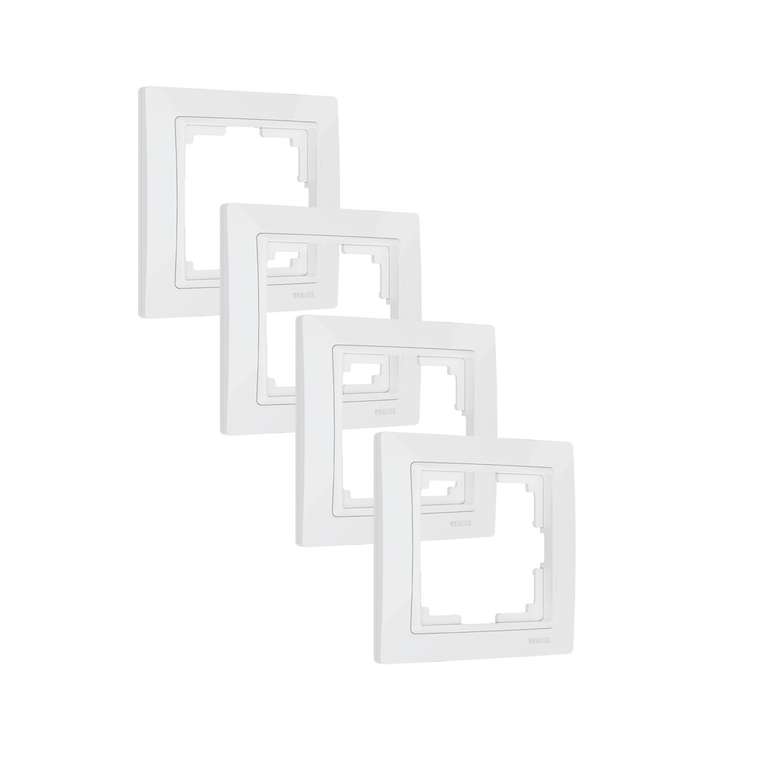 W0012001/ Рамка на 1 пост Snabb basic (белый) комплект 4 шт W0012001 Snabb basic белый