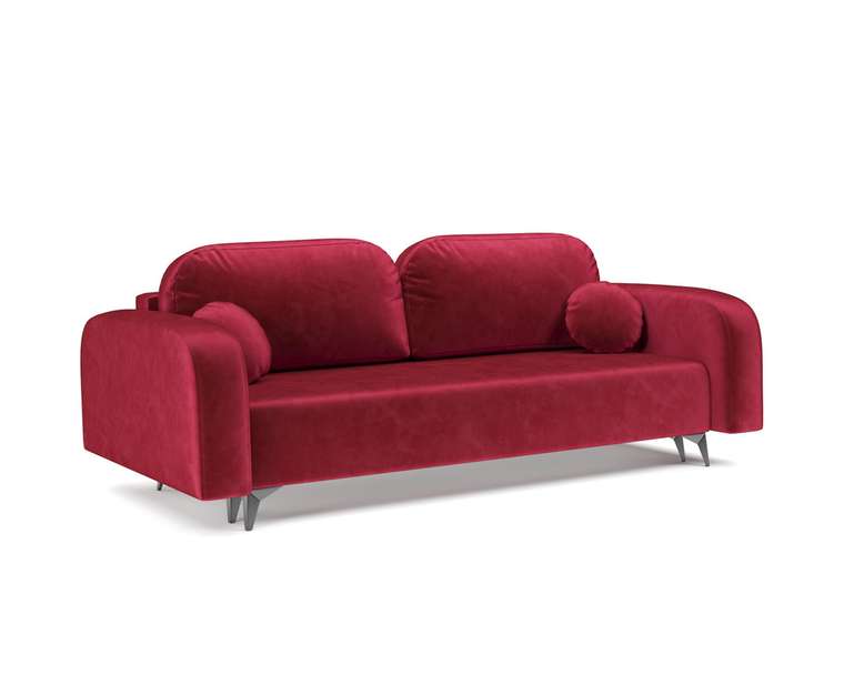 Прямой диван-кровать Цюрих темно-красного цвета