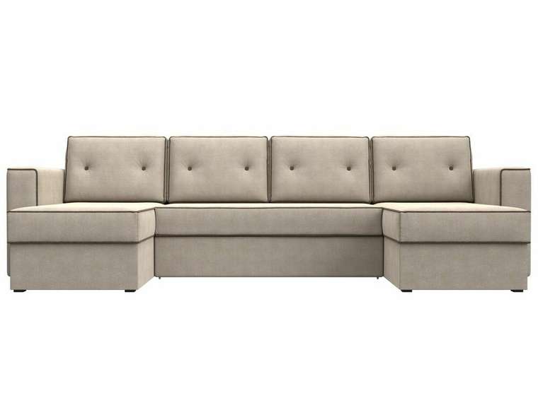 Угловой диван-кровать Принстон бежевого  цвета