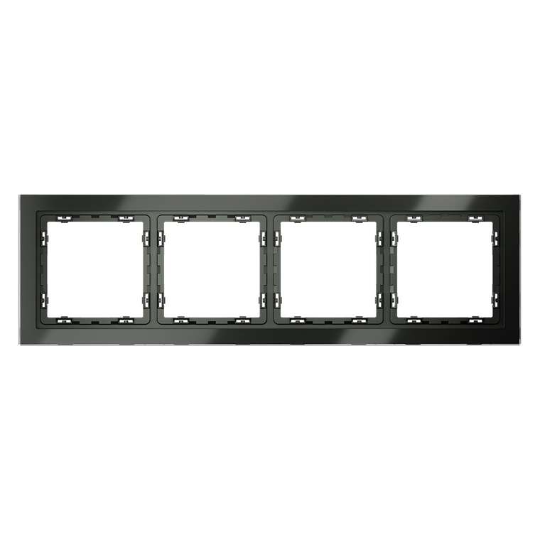 Рамка стеклянная VOLTUM S70 на 4 поста, (титан, стекло)