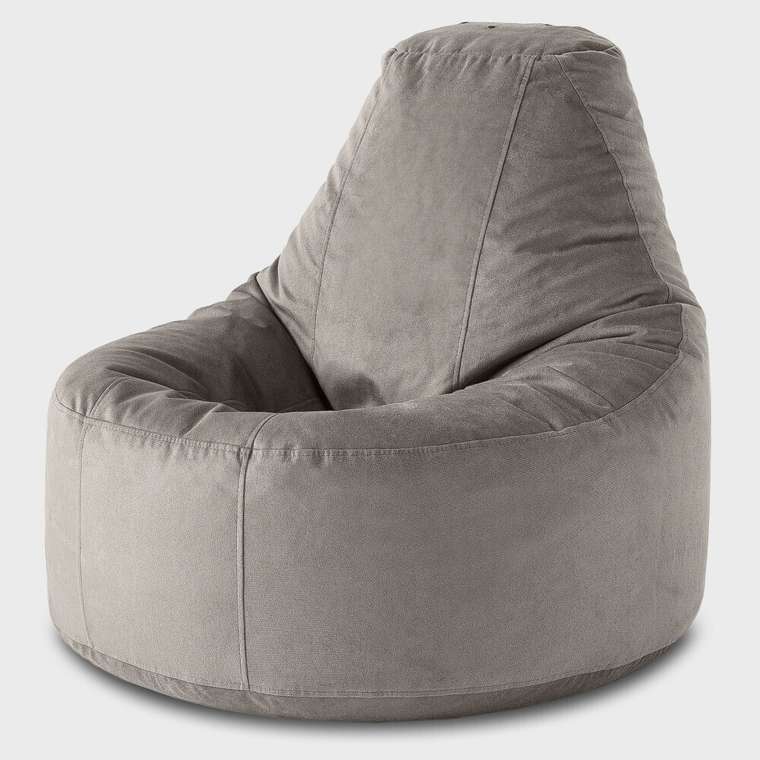 Кресло-пуф Люкс XXХХL-Комфорт серого цвета