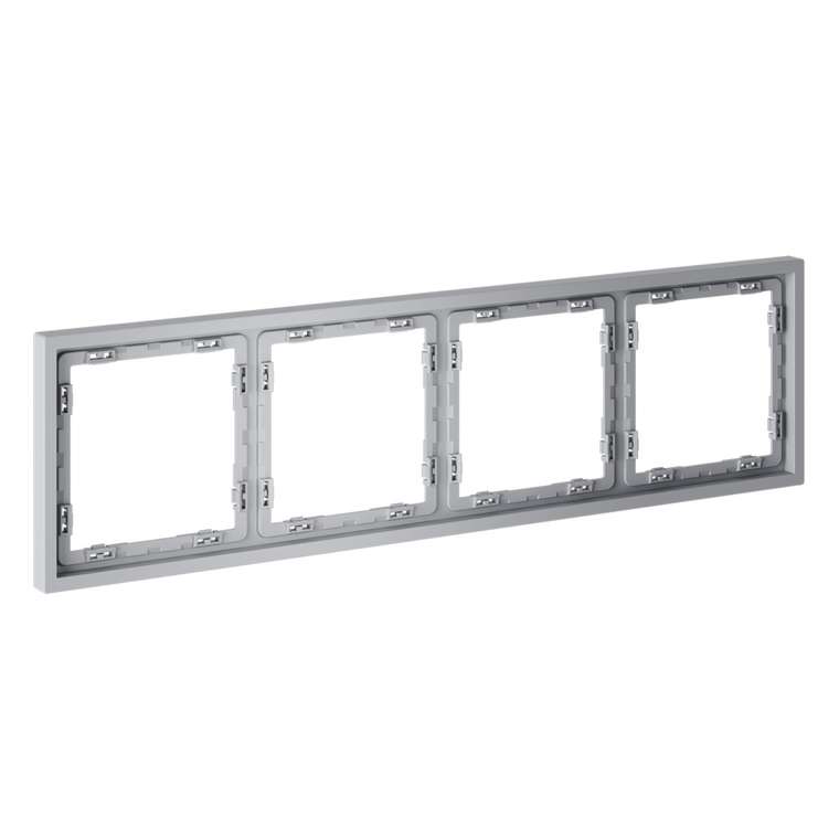 Рамка пластиковая VOLTUM S70 на 4 поста, (серый)