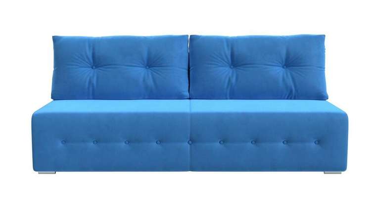Прямой диван-кровать Лондон голубого цвета