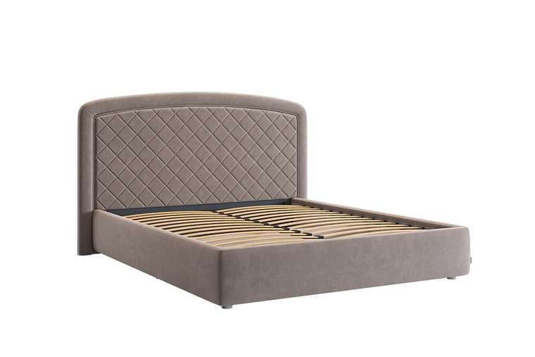 Кровать Сильва 2 160х200 коричнево-серого цвета без подъемного механизма