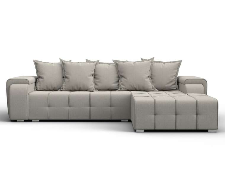 Угловой диван-кровать Лига-121 светло-бежевого цвета правый