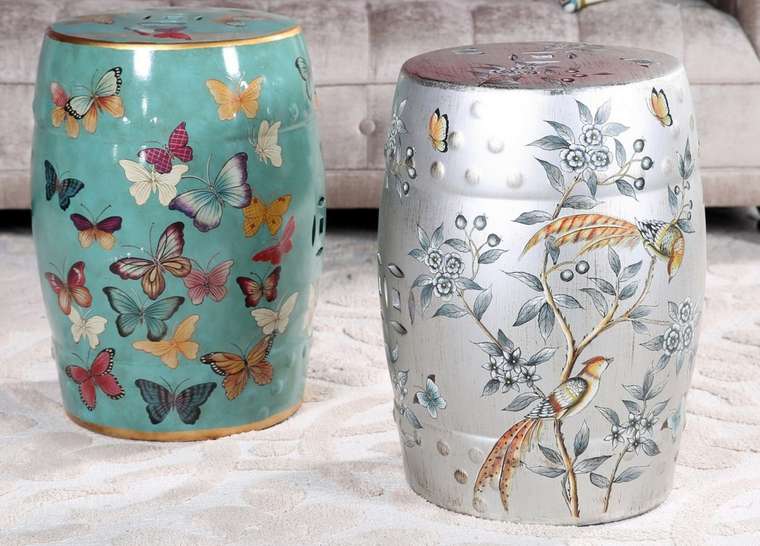 Керамический столик-табурет Garden Stool China в виде барабана