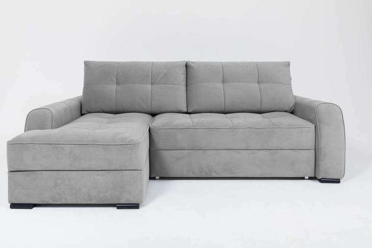 Угловой диван-кровать Soft II серого цвета (левый)