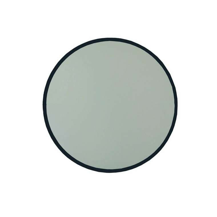 Настенное зеркало диаметр 60 в раме черного цвета