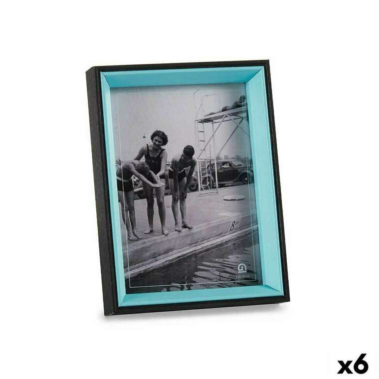 Фоторамка Стеклянный Чёрный Синий Деревянный MDF (6 штук) (3 x 20 x 15 cm)