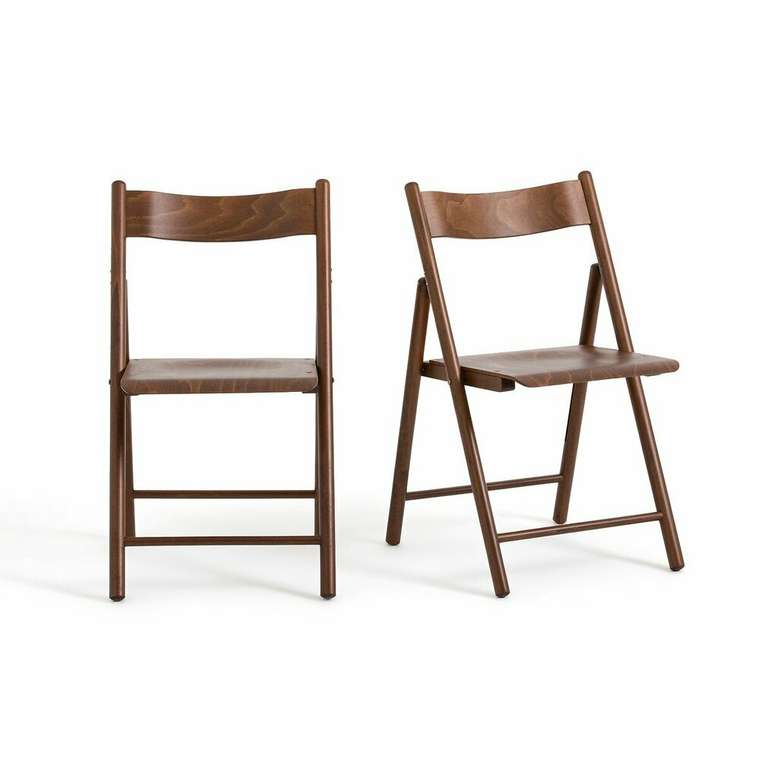 Комплект из двух стульев складных Из бука Panni коричневого цвета