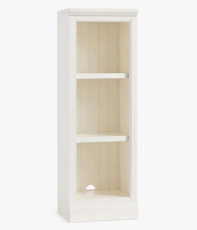 Книжный шкаф низкий Ривьера белого цвета