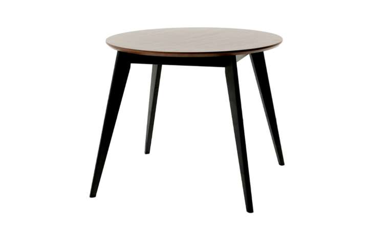 Стол обеденный Сканди D90 черно-коричневого цвета