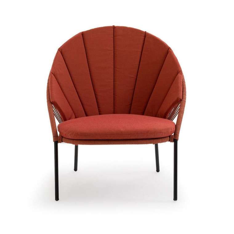 Кресло садовое из металла и веревки San Monica красного цвета