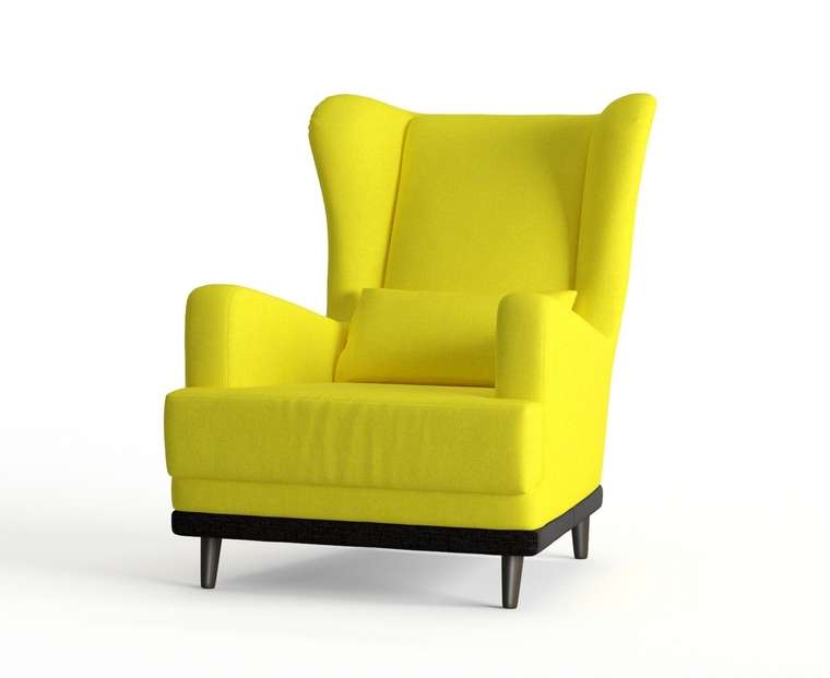 Кресло Грэмми в обивке из рогожки желтого цвета
