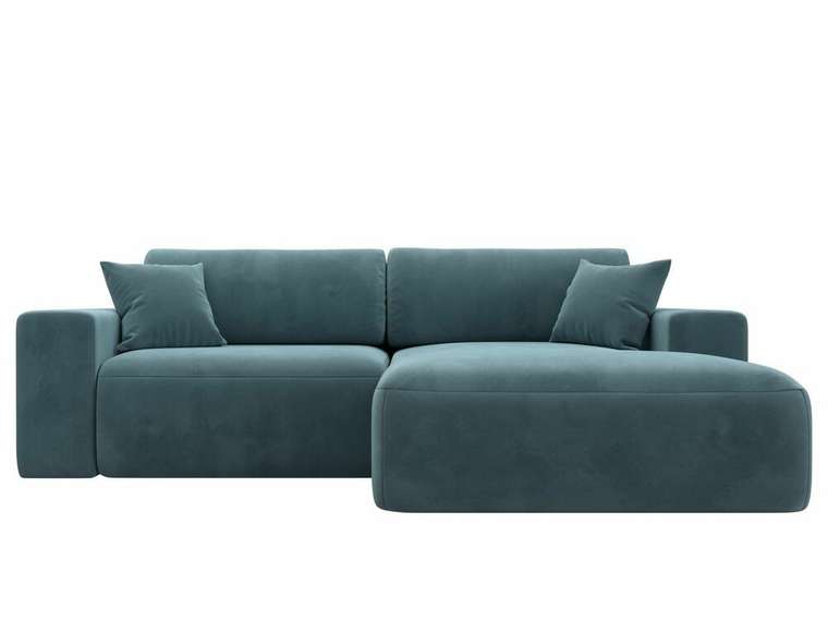 Угловой диван-кровать Лига 036 Классик темно-бирюзового цвета правый угол