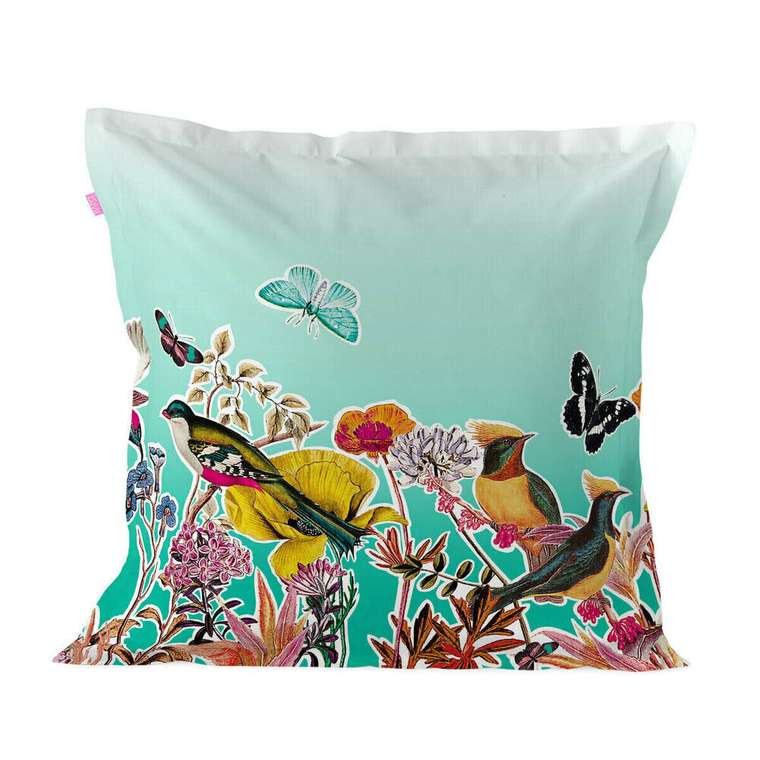 Декоративная наволочка Birds of Paradise 60х60 голубого цвета