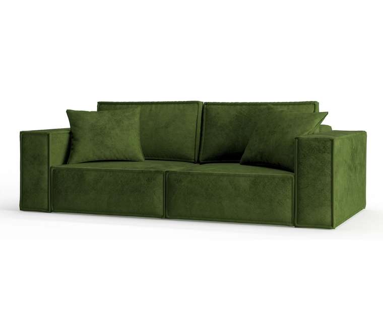 Диван-кровать из велюра Ли Рой зеленого цвета