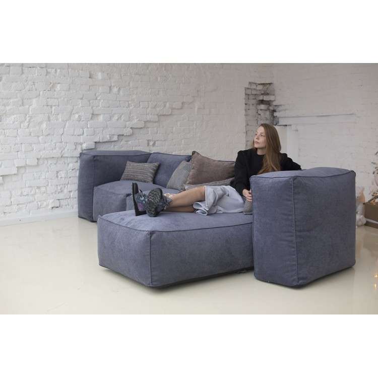 Бескаркасный модульный диван Yolande с подлокотниками-пуфами