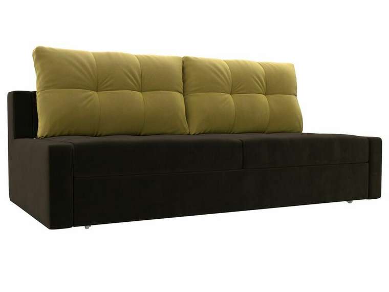 Прямой диван-кровать Мартин желто-коричневого цвета