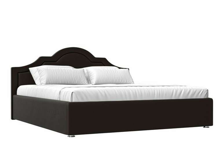 Кровать Афина 180х200 темно-коричневого цвета с подъемным механизмом (экокожа)
