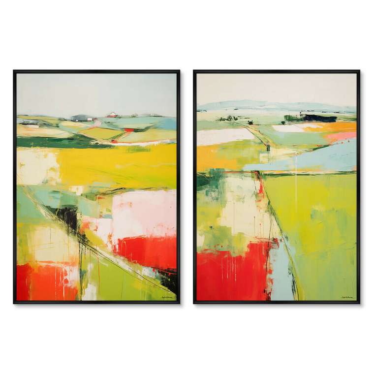 Набор из двух репродукций картин Landscape collection, Lines, 2024г.