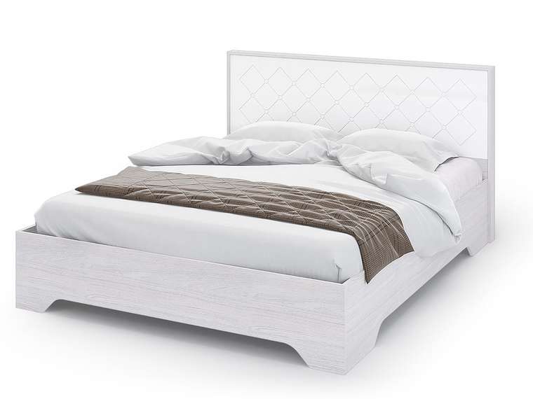 Кровать Сальма 160х200 серо-белого цвета  с ортопедическим основанием