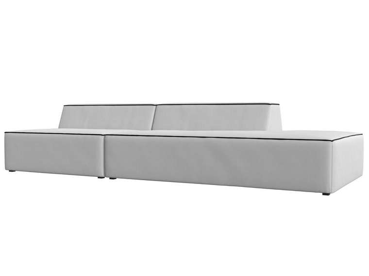 Модульный диван Монс Модерн белого цвета правый с черным кантом